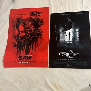 Movie Posters BOTH Saw 10th Anniversary & Conjuring 2 ORIGIN Theatrical